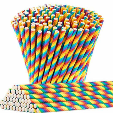 Wholesale Biodegradable Disposable Colorful Party Paper Straw